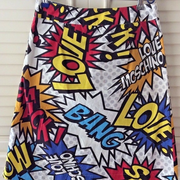 Authentic Moschino Comic Book Print Pop Art Skirt - Picture 3 of 6